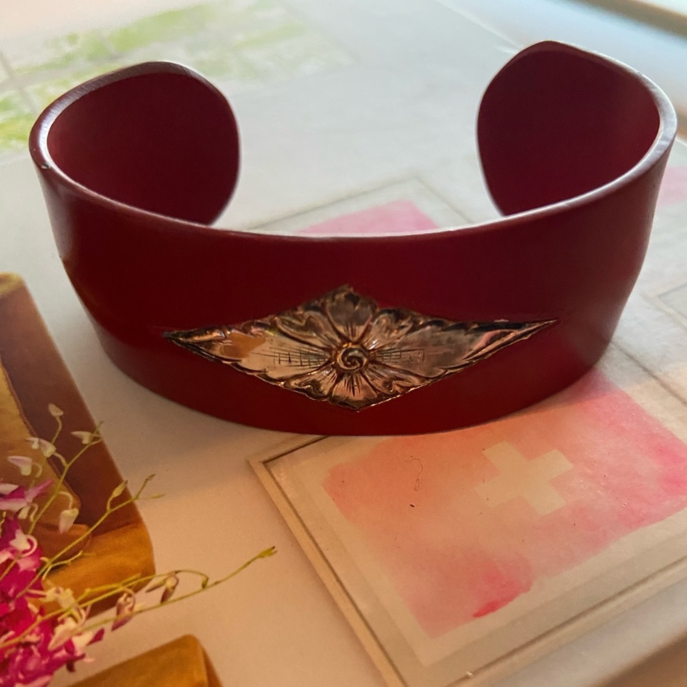 Marsh Bros cuff with gold and silver inlay